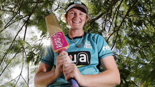 WBBL Brisbane Heat player Sammy-Jo Johnson posing at the Alan Border Field, Brisbane 22nd of January 2019. (AAP Image/Josh Woning)