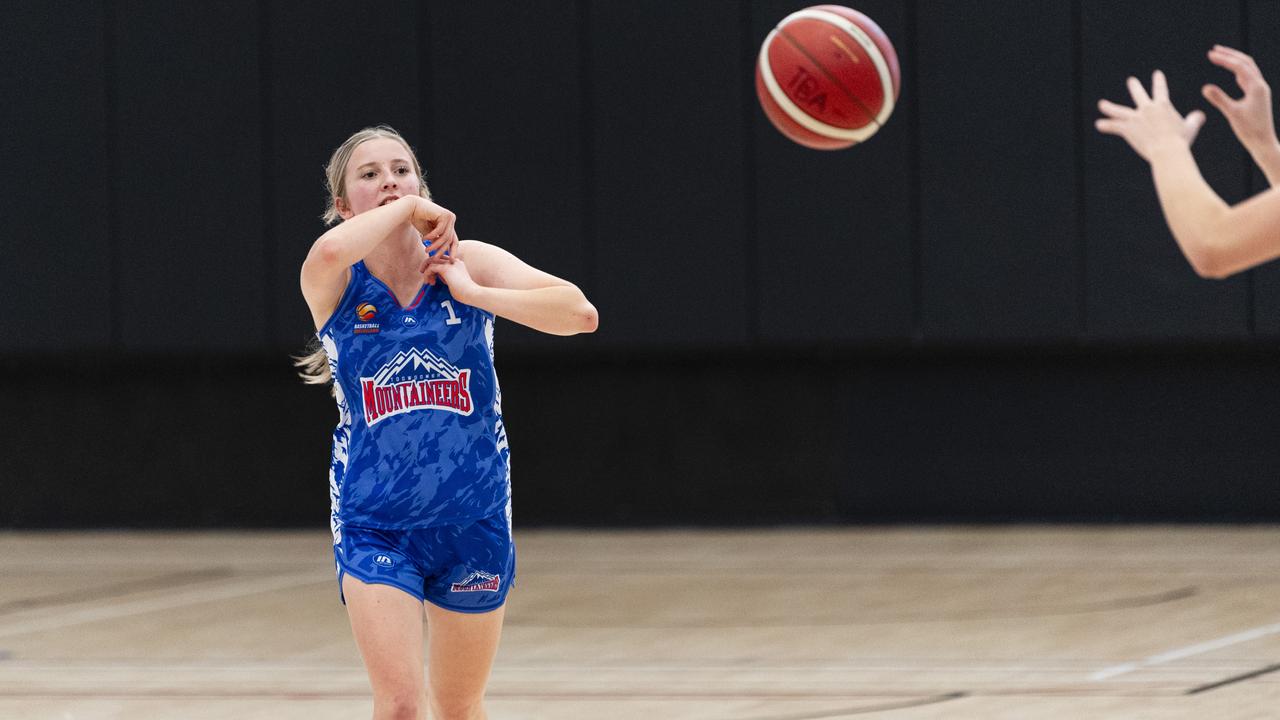 Millie Natalier of Toowoomba Mountaineers against Moreton Bay Suns in SQJBC U18 Women round 3 basketball at Toowoomba Grammar School, Sunday, October 20, 2024. Picture: Kevin Farmer