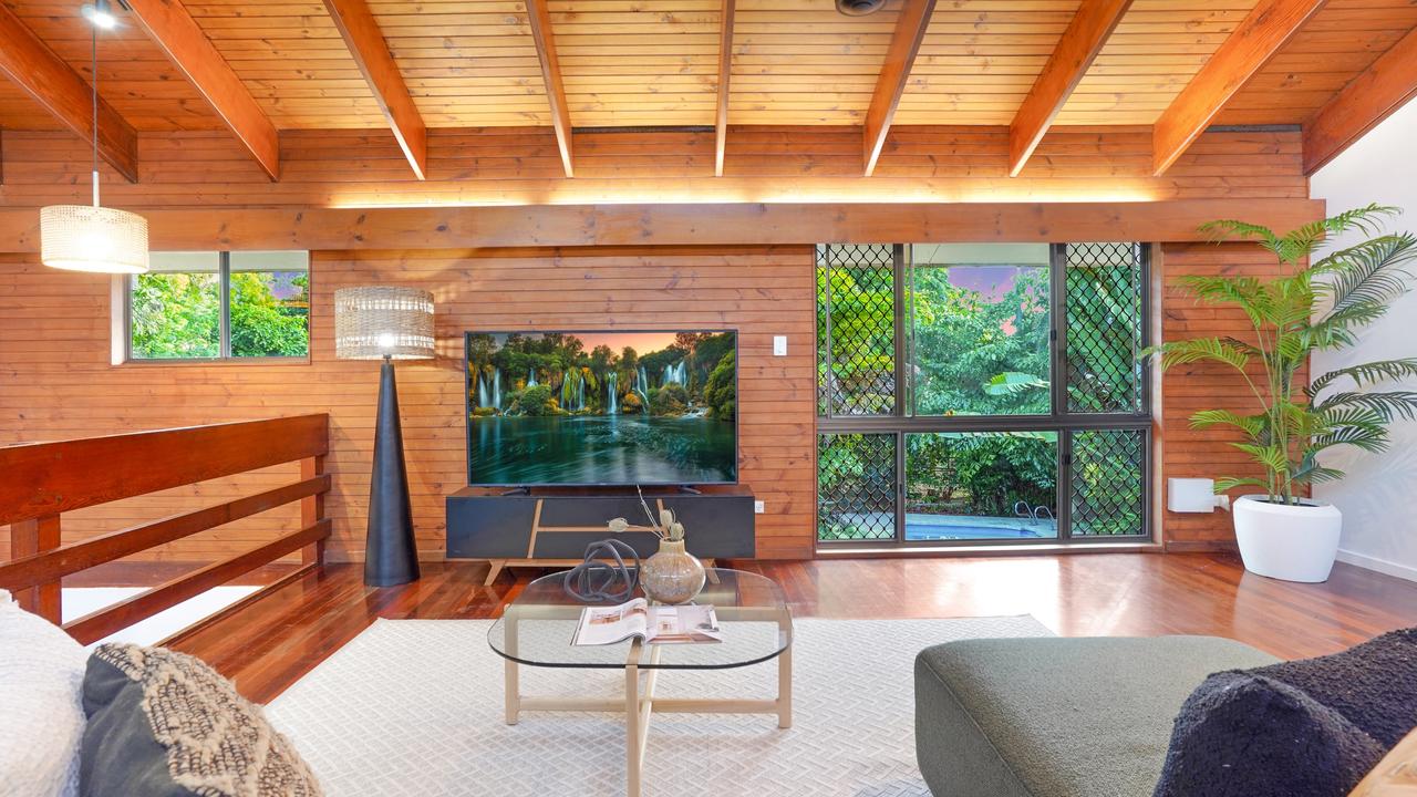 The upstairs living space looks out over the backyard. Picture: Supplied