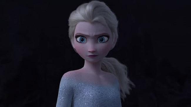 Elsa in a scene from Disney movie trailer for Frozen 2