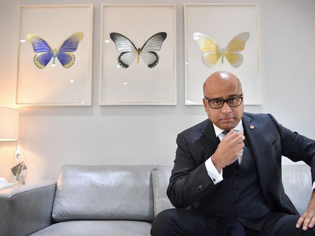 Sanjeev Gupta, head of the GFG (Gupta Family Group) Alliance, poses for a photograph during an interview with AFP in London on January 28, 2019. - Billionaire businessman Sanjeev Gupta told AFP he wanted to be part of an "industrial renaissance" that he believes will tame the political forces dividing western societies. "I think the time is appropriate for a reindustrialisation of these countries," he said, citing Britain, the United States, Europe and Australia. (Photo by BEN STANSALL / AFP)