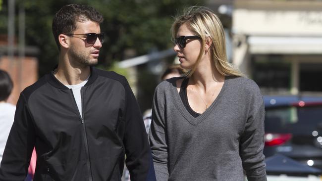 Maria Sharapova and Grigor Dimitrov in happier times, in London in 2014.