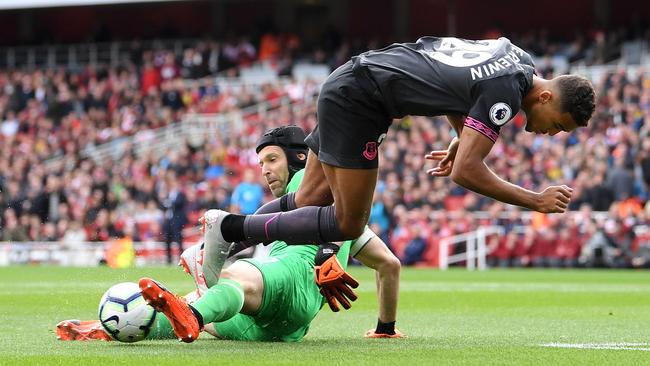 Petr Cech makes a crucial save. Picture: Getty