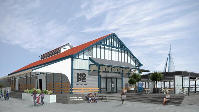 Development application has been lodged for 'Hope at Honeysuckle' - a food and entertainment hub set for the former Newcastle Maritime Museum. Supplied.