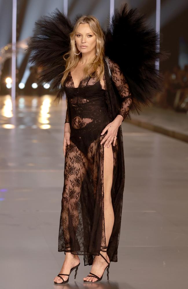 Kate Moss walks the runway for the Victoria's Secret Fashion Show 2024 on October 15, 2024. Picture: Dimitrios Kambouris/Getty Images for Victoria’s Secret