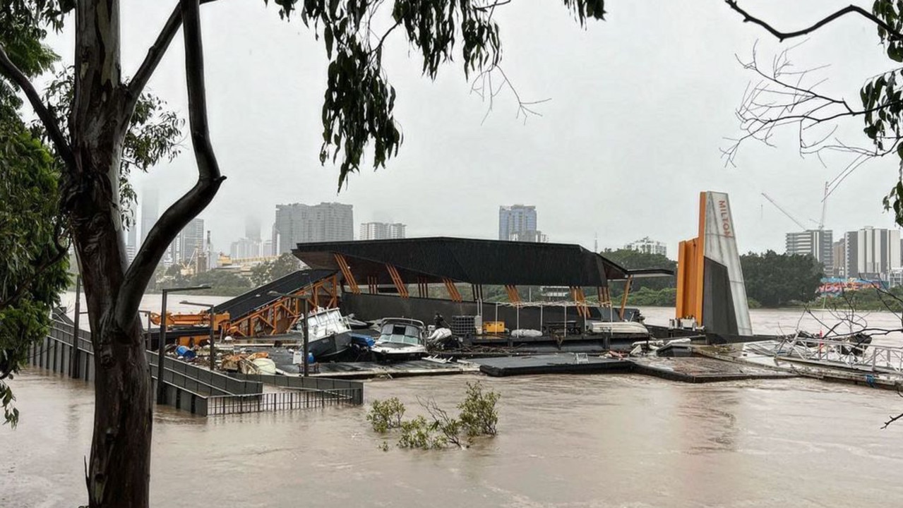 Boats and debris have slammed into Milton Terminal. Photo: Charlie Schonhagen