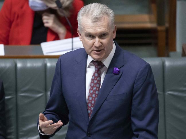 CANBERRA, AUSTRALIA - NewsWire Photos JULY 28th, 2022: Minister for Employment and Workplace Relations Tony Burke during Question Time in the House of Representatives in Parliament House in Canberra.Picture: NCA NewsWire / Gary Ramage