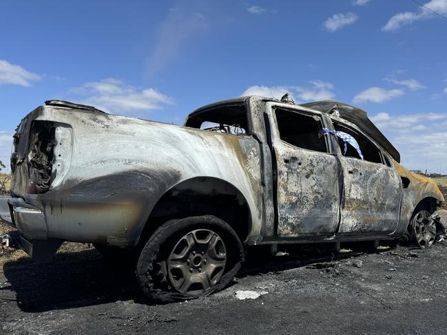 A second vehicle, believed to be linked to the murder, was found torched on Western Avenue in Westmeadows., Picture: Regan Hodge