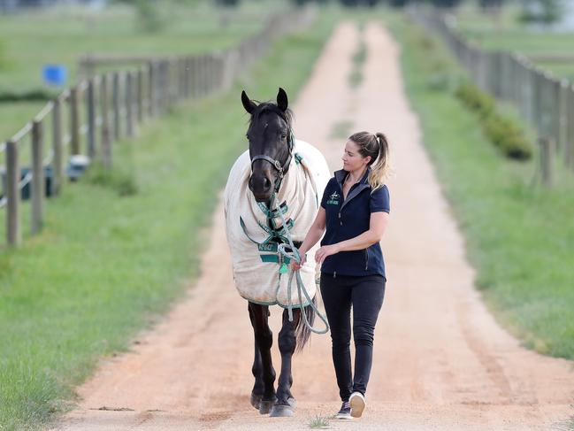 Michelle Payne at her Ballarat property. Picture: Michael Klein