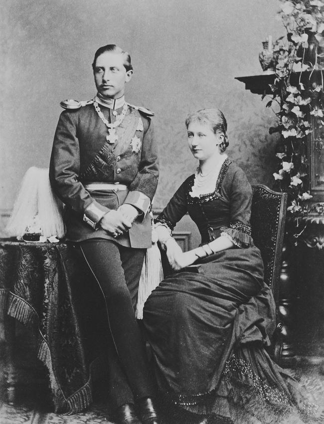 Prince William of Prussia and Princess Augusta Victoria of Schleswig-Holstein, in June 1880, before they were married.