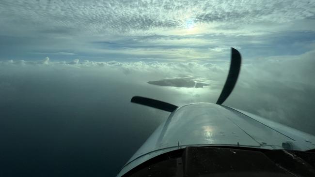 Skytrans pilots approach Darnley Island (Erub) on Tuesday, June 13. Picture: Supplied