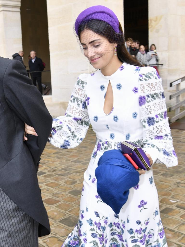 Princess Alessandra de Osma in blue and white in 2019. Picture: Luc Castel/Getty Images.