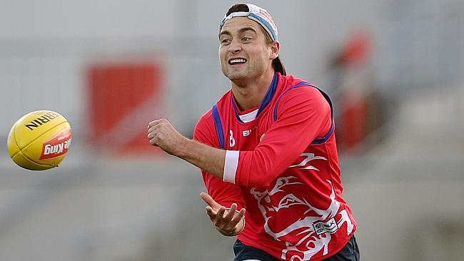 Luke Dahlhaus at Western Bulldogs training. Picture: Michael Klein