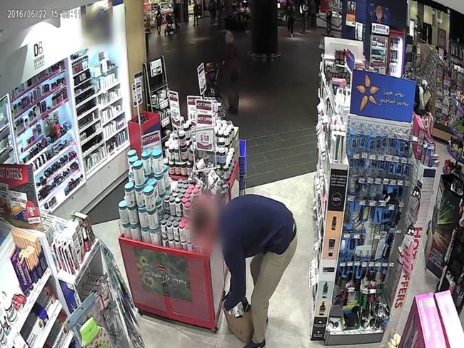 CCTV image shows a man allegedly stealing vitamins. Picture: Supplied.