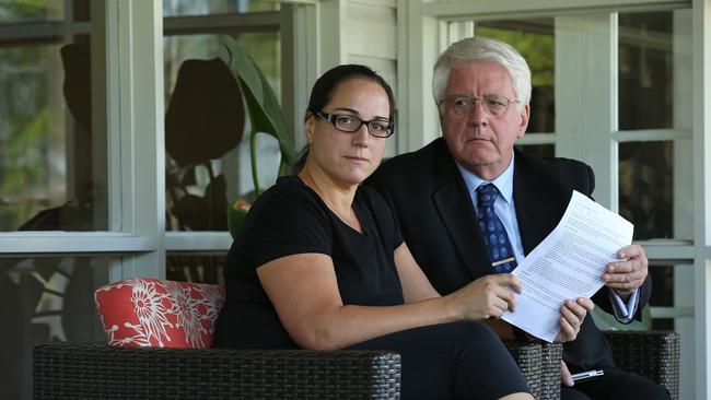 Penny Vickers with her father Allen Truslove. (Lyndon Mechielsen/The Australian)