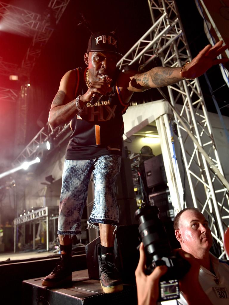 Can’t admire fashion without including the coolest cat at the show... Coolio performs. Picture: Evan Morgan