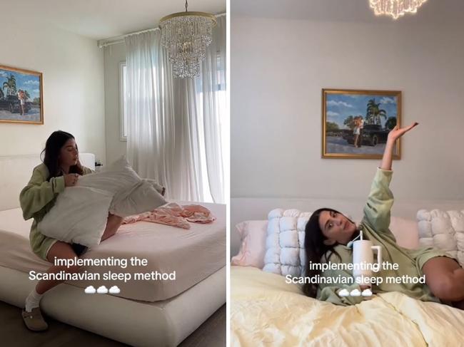 TikToker Erin Stolman Dowdy swears by the Scandinavian method of separate blankets. Picture: TikTok