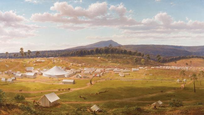 Eugene von Guerard’s Old Ballarat as it was in the summer of 1853-54 (1884). Picture: Art Gallery of Ballarat