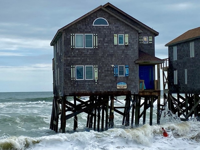 A home in Rodanthe, North Carolina, collapsed into the ocean this week. Picture: NPS