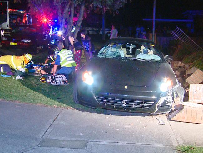 The scene of the crash involving Salim Mehajer‘s Ferrari 612 Scaglietti.