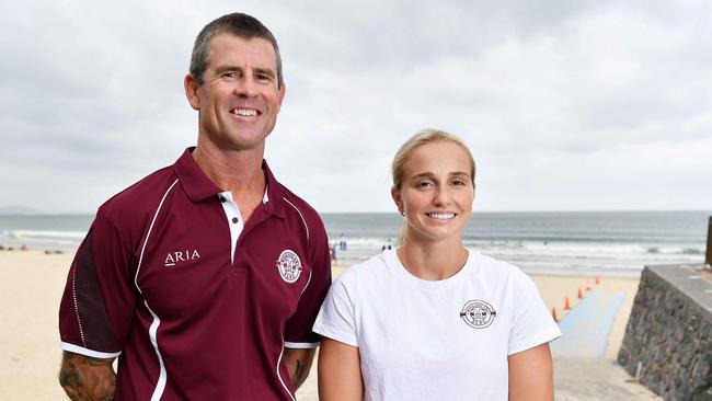 Former ironman Rhys Drury and Sunshine Coast ironwoman Dominique Stitt. Picture: Patrick Woods.