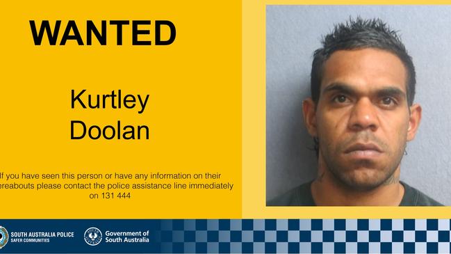 Wanted man Kurtley Doolan, who has escaped from custody. Picture: SA Police