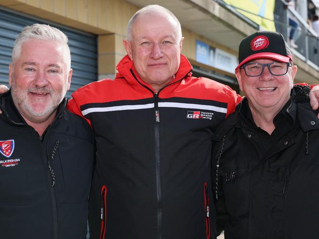 Walkinshaw Andretti United's Bruce Stewart, Toyota Australia's Sean Hanley and Brad Jones. Picture: Mark Horsburgh