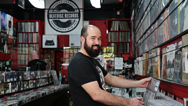 Beatdisc Records owner Peter Curnovic at the popular Parramatta arcade shop. Picture: Adam Yip