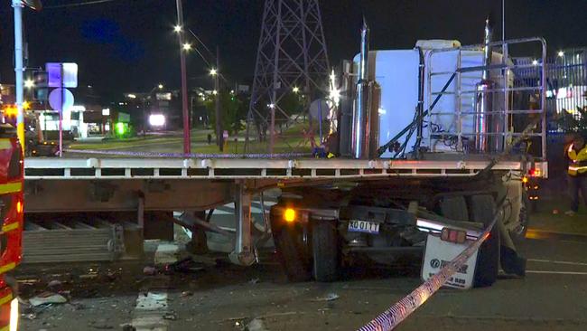A teenager has died after a two-vehicle crash in Greenacre, Sydney’s south west. Picture: TNV