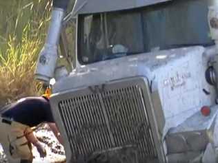 HORROR CRASH: Three people have been confirmed dead as a result of a crash involving a truck and a car north of Gympie on Sunday. (Photos courtesy of Channel 7). Picture: Contributed