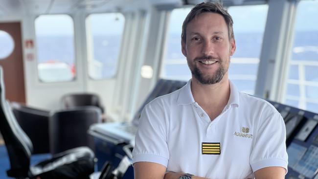 Captain Pichard on the bridge of Aranui 5. Picture: Stephen Rice