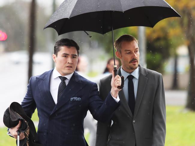 Silverchair frontman Daniel Johns arrives at Raymond Terrace Court for sentencing on Wednesday. Picture by Peter Lorimer.