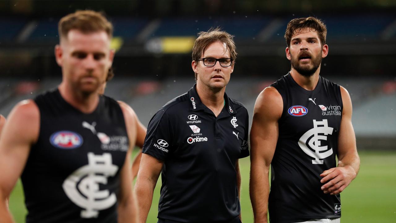 Carlton lost in Round 1 - and David Teague is comfortable with keeping that result. (Photo by Michael Willson/AFL Photos via Getty Images)