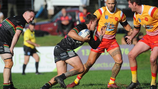 Sawtell hooker Jordan Starr darting out of dummy-half. Picture: Leigh Jensen