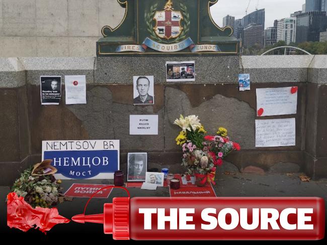 web Makeshift memorial for late Russian opposition politician Alexei Navalny in Melbourne