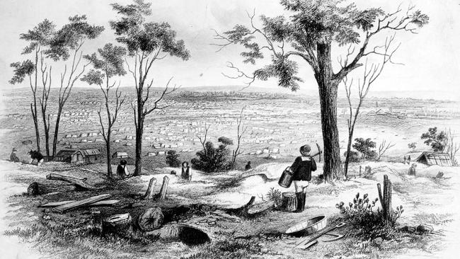 Mining at Ballarat in the 1800s.