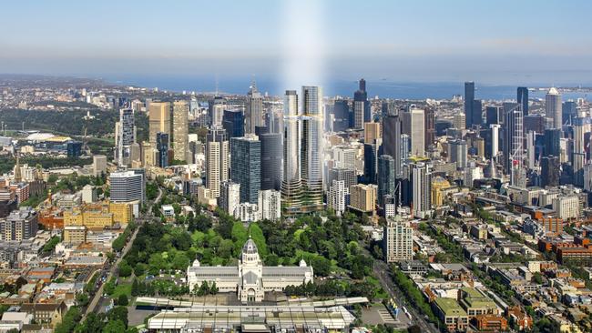 A view of the proposed twin tower development on Exhibition St.