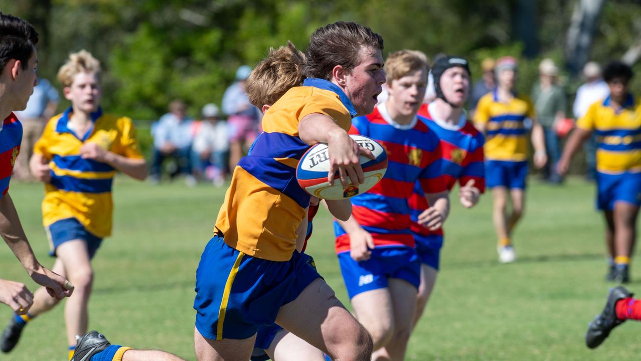 Downlands 16B vs TGS 16B. 2024 O'Callaghan Cup day at Downlands College. Photo by Nev Madsen