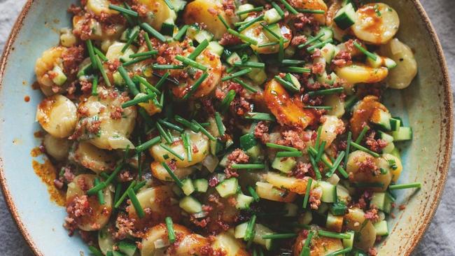 Yotam Ottolenghi, Helen Goh and Verena Lochmuller collaborate on this potato salad with a twist.