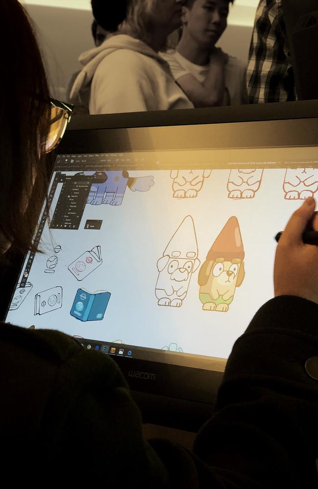 Bluey artists working on designs. Picture: ABC