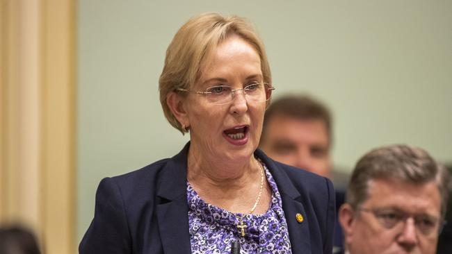 Queensland LNP Member for Mudgeeraba Ros Bates speaks during Question Time. (AAP Image/Glenn Hunt)