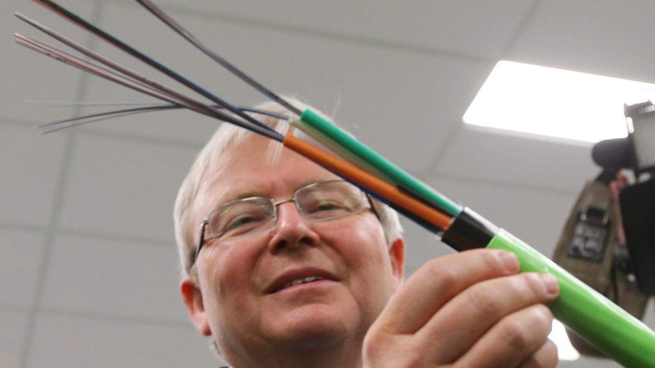 Kevin Rudd promised to deliver a fibre-to-the-premises network to 90 per cent of homes.