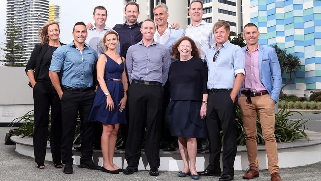 The Gold Coast Bulletin real estate team in 2015. Colette Gallagher, Aaron Jackway, Troy Dowse, Jessica Millman, Ben Hodge, Andrew Turner, Tom Panos, Sylvia Bradshaw, Steve Carroll, Jason Blewitt, Jake Ryan. Picture: Richard Gosling.