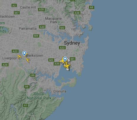 Sydney air traffic on March 29, 2020.