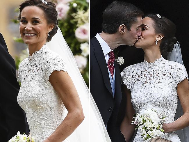 ENGLEFIELD, ENGLAND - MAY 20: Pippa Middleton arrives for her wedding to James Matthews at St Mark's Churchon May 20, 2017 in Englefield, England. Middleton, the sister of Catherine, Duchess of Cambridge is to marry hedge fund manager James Matthews in a ceremony Saturday where her niece and nephew Prince George and Princess Charlotte are in the wedding party, along with sister Kate and princes Harry and William. (Photo by Kirsty Wigglesworth - Pool/Getty Images)