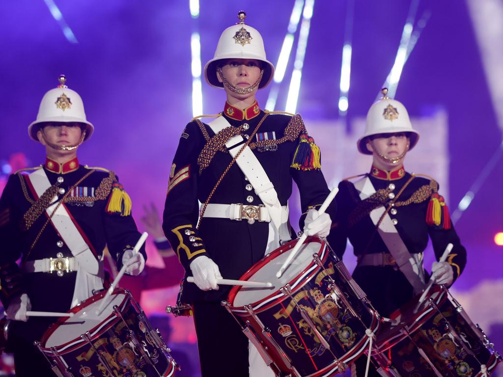 The military band on stage during the concert: Picture: Getty Images