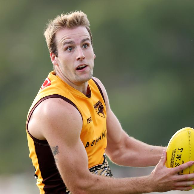 The Hawks have placed the 24-year-old ruckman on the long-term injury list, opening up a spot which can be filled at this month’s mid-season draft. Picture: Mark Stewart