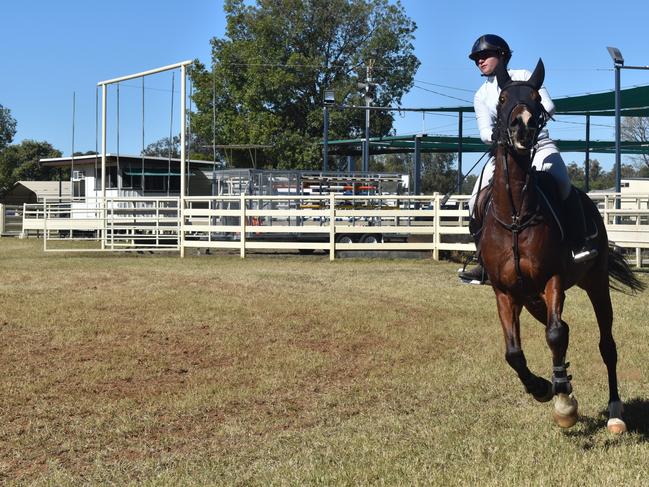 Skilled horse show jumpers competitors at the Chinchilla Show 2023. Picture: Chloe Cufflin.