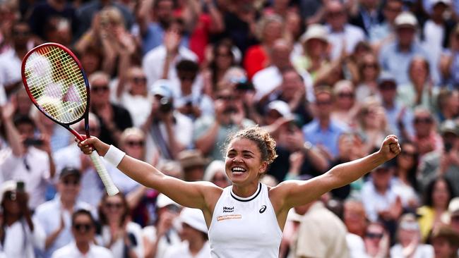 Jasmine Paolini’s joy is a delight. (Picture: Henry Nicholls/AFP)