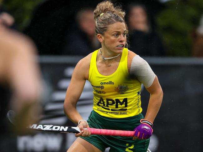 Rosie Malone of the Hockeyroos. Blacksticks Women v Austraila, Oceania Hockey, Olympic Qualifying match, Northland Hockey, Whangarei, Thursday 10 August 2023. Photo: Simon Watts/www.bwmedia.co.nz @bwmedianz